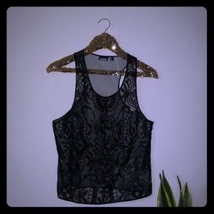Tildon sequin black tank